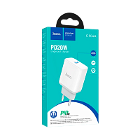 Сетевое З/У HOCO C104A 1USB/Type-C 3.0A QC3.0 белый (1/72)