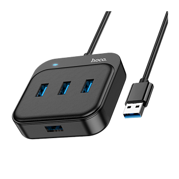 USB-Хаб HOCO HB31 4USB Type-C (m) USB3.0 0.2м черный (1/19/190)