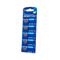 Батарейка ROBITON STANDARD R-AG12-0-BL5 (0% Hg) AG12 LR43 386 186 МЦ-1142 BL5