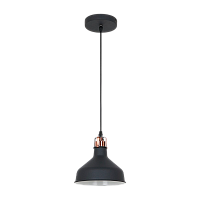 Светильник потолочный Camelion PL-425S Amsterdam 60W 230V E27 подвес черный медный (1/12)
