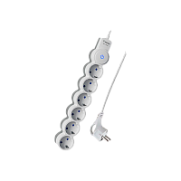 Удлинитель Космос 6р.С/З 10A 5.0м с выкл. ПВС 3х0.75мм² IP20 белый (1/25)