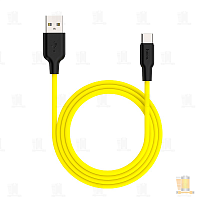 Кабель HOCO X21 Plus USB (m)-Type-C (m) 1.0м 3.0A силикон черный желтый (1/28/168)