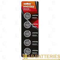 Батарейка Smartbuy CR2430 BL5 Lithium 3V (5/100/2000) 
