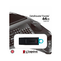 Флеш-накопитель Kingston DataTraveler Exodia 64GB USB3.2 пластик черный голубой