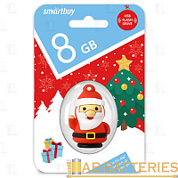 Флеш-накопитель Smartbuy NY Santa-S 8GB USB2.0 силикон красный белый  | Ab-Batteries | Элементы питания и аксессуары для сотовых оптом