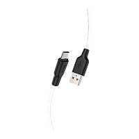 Кабель HOCO X21 Plus USB (m)-microUSB (m) 2.0м 2.4A силикон черный белый (1/28/168)