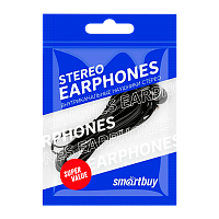 Наушники внутриканальные Smartbuy A4 (цветной пакет) черный (1/100)