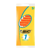 Бритва одноразовая BIC "БИК 1 Sensitive" 1 лезвие 5шт. (1/40)