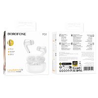 Наушники внутриканальные Borofone FQ1 bluetooth 5.4 с микр. белый (1/14/84) 