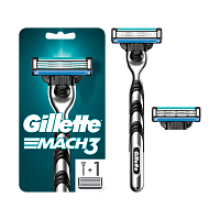 Бритва Gillette "MACH3" 3 лезвия 2 кассеты ENG (1/6)