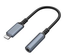 Переходник Defender JACK03-02 PRO Lightning (m)-Jack 3.5mm (f) металлик (1/50/400)