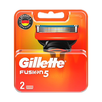 Сменные кассеты Gillette "FUSION" 5 лезвий 2шт. (цена за 1 шт) в картонной упаковке (2/20) 