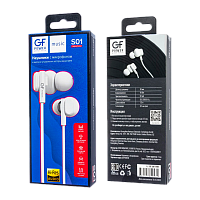Наушники внутриканальные GFPower S01 с микр. белый 