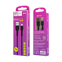 Кабель GFPower 42L USB (m)-Lightning (m) 1м 2.4A TPE черный (1/200/800)