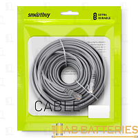 Патч-корд Smartbuy К-09150 RJ-45 (m)-RJ-45 (m) 15м кат.5е ПВХ серый (1/18) 