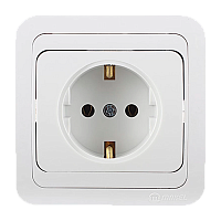 Розетка Makel Mimoza 1гн. 16A С/З белый 12008 (1/12)