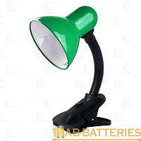 Светильник настольный Camelion KD-320 60W 230V E27 прищепка зеленый (1/12)