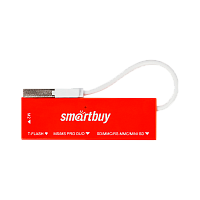 Картридер Smartbuy 717 USB2.0 SD/microSD/MS/M2 красный