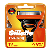 Сменные кассеты Gillette "FUSION" 5 лезвий 12шт. (цена за 1 шт) (12/120)