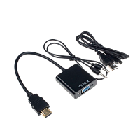 Переходник ENERGY POWER HDMI (m)-VGA (f) пластик с кабелем AUX и кабелем питания (1/250) 