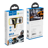 Автомобильное З/У HOCO Z31 2USB 3.4A QC3.0 с кабелем microUSB черный (1/14/140) 
