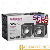Колонки 2.0 Defender SPK 33 5W Jack 3.5мм серый (1/50)