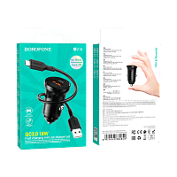 Сетевое З/У Borofone BZ18 1USB 2.1A 18W QC3.0 с кабелем microUSB черный (1/48/192) 
