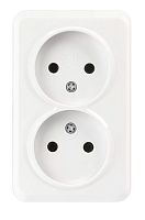 Розетка Smartbuy "Юпитер" 2гн. 10A Б/З пластик белый
