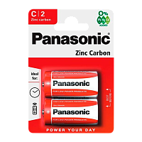 Батарейка Panasonic R14 C BL2 Zinc Carbon 1.5V (2/24/120) 