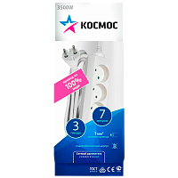Удлинитель Космос 3р.Б/З 16A 7.0м белый (1/20)