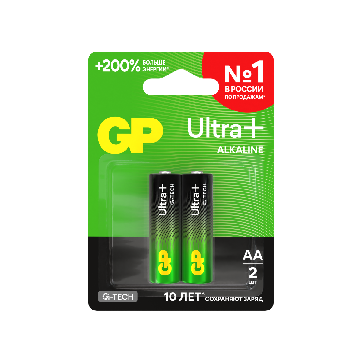 Батарейка GP ULTRA PLUS G-tech LR6 AA BL2 Alkaline 1.5V (2/20/160)