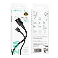 Кабель Borofone BX111 USB (m)-Lightning (m) 1м 2.4A ПВХ черный