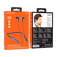 Наушники вставные Borofone BE59 bluetooth 5.3 с микр. с шейным шнурком синий