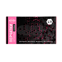 Перчатки Aviora L нитрил 100шт. розовый (1/10)