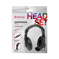 Наушники полноразмерные Defender 750 Gryphon с микр. черный (1/20)