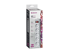 Сетевой фильтр Defender ILS 355 5р.С/З 10A 5.0м 125 Дж с выкл. белый (1/30)