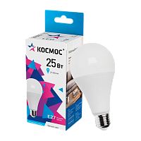 Лампа светодиодная Космос A65 E27 25W 4500К 200-240V груша матовая (1/10/80)