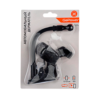Держатель автомобильный GoPower GPA04 присоска черный (1/100)