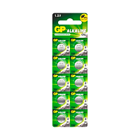 Батарейка GP G12/LR1142/LR43/386A/186 BL10 Alkaline 1.5V отрывные (10/250/5000)