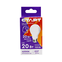 Лампа светодиодная Старт GLS E27 20W 4000К 220V груша ПРОМО матовая (1/10/100)