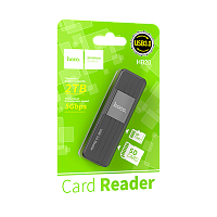 Картридер HOCO HB20 USB3.0 SD/microSD черный (1/50/200) 