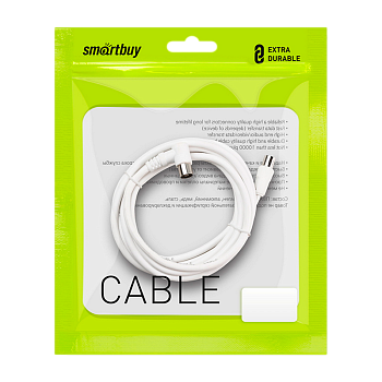 Кабель Smartbuy K-TV123 TV (m)-TV (f) 3м силикон белый (1/20)
