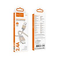 Кабель HOCO X110 USB (m)-Lightning (m) 1м 2.4A нейлон золотой (1/31/310)