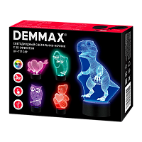 Ночник Demmax UF-717 Сова 3W 220V на основании RGB (1/40) 