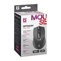 Мышь проводная Defender MB-270 Optimum классическая USB черный (1/40)
