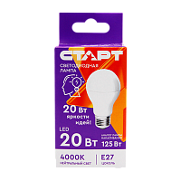 Лампа светодиодная Старт GLS E27 20W 4000К 220V груша ПРОМО матовая (1/10/100)