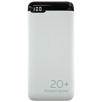 Внешний аккумулятор MORE CHOICE PB19-20 20000mAh 2.1A 2USB/Type-C/MicroUSB дисплей белый