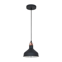 Светильник потолочный Camelion PL-425S Amsterdam 60W 230V E27 подвес черный медный (1/12)