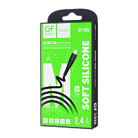 Кабель GFPower 19M USB (m)-microUSB (m) 1м 2.4A силикон черный (1/120/480)