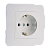Розетка Makel Lillium Natural 1гн. 16A С/З белый 55028 (1/12)